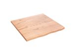 Syfax™ Piano Tavolo Marrone Chiaro 60X60X2Cm Rovere Massello Trattato