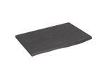 Syfax™ Piano Tavolo Marrone Scuro 60X40X2Cm Rovere Massello Trattato