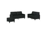 Syfax™ Set Di Divani 3 Pz Con Cuscini Nero In Pelle Finta