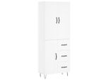Syfax™ Credenza Bianca 69,5X34X180 Cm In Legno Multistrato