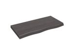 Syfax™ Piano Tavolo Marrone 100X50X(2-6) Cm Rovere Massello Trattato