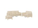 Syfax™ Set Di Divani 3 Pz Con Cuscini Crema In Tessuto