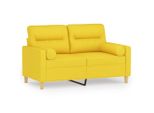 Syfax™ Divano A 2 Posti Con Cuscini Giallo Chiaro 120 Cm In Tessuto