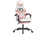 Syfax™ Sedia Da Gaming Con Poggiapiedi Bianco E Rosa In Pelle Finta