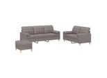 Syfax™ Set Divani 3 Pz Con Cuscini Tortora In Tessuto