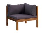 Syfax™ Divano Angolare Modulare Cuscini Grigio Scuro Massello Acacia