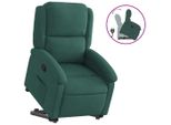 Syfax™ Poltrona Alzapersona Reclinabile Verde Scuro In Velluto