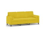 Syfax™ Divano A 3 Posti Con Cuscini Giallo 180 Cm In Velluto