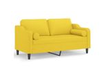 Syfax™ Divano A 2 Posti Con Cuscini Giallo Chiaro 140 Cm In Tessuto
