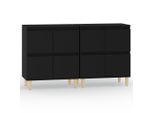 Syfax™ Credenze 2Pz Nere 60X35X70 Cm In Legno Multistrato