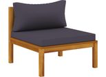 Syfax™ Divano Centrale Modulare Cuscini Grigio Scuro Massello Acacia