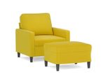 Syfax™ Poltrona Con Poggiapiedi Giallo 60 Cm In Velluto
