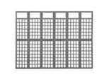 Syfax™ Divisorio A 6 Pannelli In Legno Di Abete Grigio 242,5X180 Cm