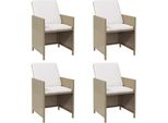 Syfax™ Sedie Da Giardino Con Cuscini 4 Pz In Polyrattan Beige