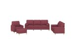 Syfax™ Set Di Divani 4 Pz Con Cuscini Rosso Vino In Tessuto