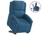 Syfax™ Poltrona Alzapersona Reclinabile Blu In Velluto