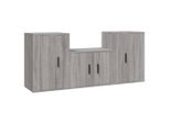 Syfax™ Set Mobili Porta Tv 3 Pz Grigio Sonoma In Legno Multistrato