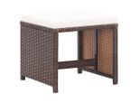 Syfax™ Sgabelli Da Giardino 4 Pz Con Cuscini In Polyrattan Marrone