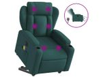 Syfax™ Poltrona Alzapersona Massaggiante Elettrica Verde Scuro Tessuto