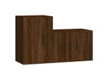 Syfax™ Set Mobili Porta Tv 2 Pz Rovere Marrone In Legno Multistrato