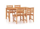 Syfax™ Set Da Pranzo Per Giardino 5 Pz In Legno Massello Di Teak
