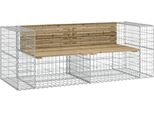 Syfax™ Panca Da Giardino Design Gabbione 184X71X65,5Cm Pino Impregnato