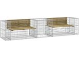 Syfax™ Panca Da Giardino Con Cesto Gabbione Legno Impregnato Di Pino