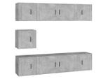 Syfax™ Set Di Mobili Porta Tv 7 Pz Grigio Cemento In Legno Multistrato