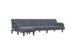 Syfax™ Divano Letto A L Grigio Scuro 260X140X70 Cm In Velluto