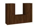 Syfax™ Set Mobili Porta Tv 3 Pz Rovere Marrone In Legno Multistrato