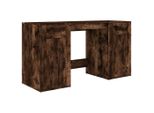 Syfax™ Scrivania Con Armadietto Rovere Fumo In Legno Multistrato