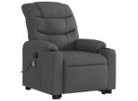 Syfax™ Poltrona Alzapersona Massaggi Reclinabile Grigio Scuro Tessuto