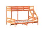 Syfax™ Letto A Castello 80X200/140X200 Cm Marrone Cera Massello Pino