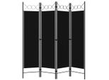Syfax™ Paravento A 4 Pannelli Nero 160X180 Cm