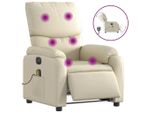 Syfax™ Poltrona Massaggiante Elettrica Reclinabile Crema Pelle Finta
