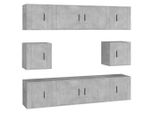 Syfax™ Set Mobili Porta Tv 8Pz Grigio Cemento In Legno Multistrato