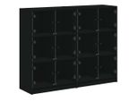 Syfax™ Libreria Con Ante Nera 136X37X109 Cm In Legno Multistrato