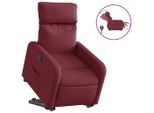 Syfax™ Poltrona Alzapersona Reclinabile Elettrica Rosso Vino Tessuto