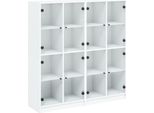Syfax™ Libreria Con Ante Bianca 136X37X142 Cm In Legno Multistrato