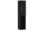 Syfax™ Credenza Nera 34,5X34X180 Cm In Legno Multistrato