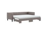 Syfax™ Divano Letto Estraibile Con Materassi Tortora 80X200 Cm Tessuto