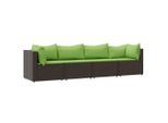 Syfax™ Set Mobili Da Giardino 4 Pz Con Cuscini In Polyrattan Marrone