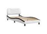 Syfax™ Giroletto Senza Materasso Hvar Nero E Bianco 90X190 Cm In Pelle Finta