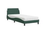 Syfax™ Letto Con Materasso Dover Verde Scuro 90X200 Cm In Velluto