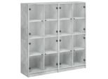 Syfax™ Libreria Ante Grigio Cemento 136X37X142 Cm In Legno Multistrato