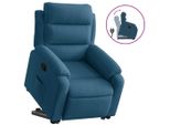 Syfax™ Poltrona Alzapersona Reclinabile Blu In Velluto