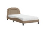 Syfax™ Letto Viana Con Materasso Cappuccino 100X200Cm Pelle Finta
