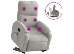 Syfax™ Poltrona A Rialzo Massaggi Reclinante Grigio Chiaro Microfibra