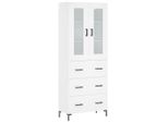 Syfax™ Credenza Bianca 69,5X34X180 Cm In Legno Multistrato