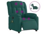 Syfax™ Poltrona Massaggiante Reclinabile Elettrica Verde Scuro Tessuto
